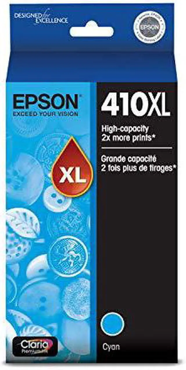 Alt view image 11 of 15 - Epson T410 Claria Premium High Capacity Cyan Ink Cartridge #T410X220S