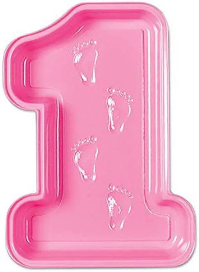 Main image of Pink Plastic Babys 1st Birthday Tray Party Add On