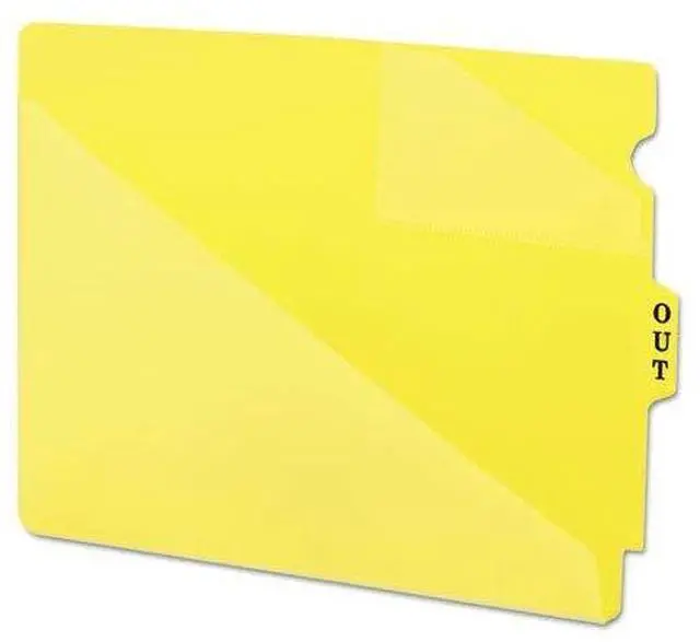 Alt view image 7 of 9 - End Tab Poly Out Guides, Two-Pocket Style, 1/3-Cut End Tab, Out, 8.5 x 11, Yellow, 50/Box