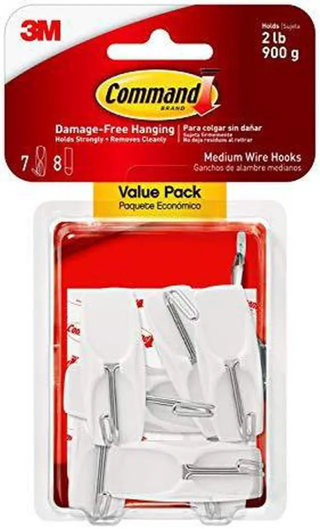 Alt view image 15 of 15 - Command™ Hook,Medium,Wire,7/Pk,Wh 17065VPES
