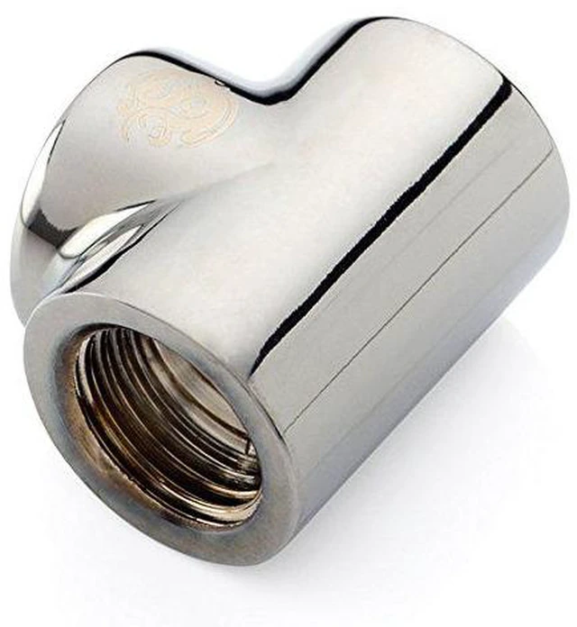Alt view image 8 of 8 - Bitspower T-Block Fitting with Triple G1/4" Female, Black Sparkle