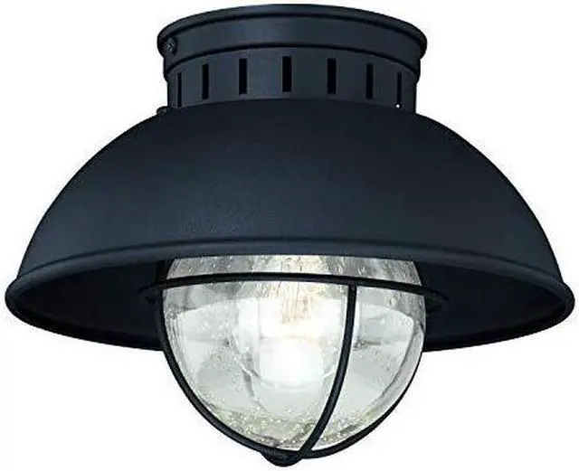 Alt view image 4 of 9 - Vaxcel Harwich 10" Outdoor Flush Mount , Textured Black - T0142