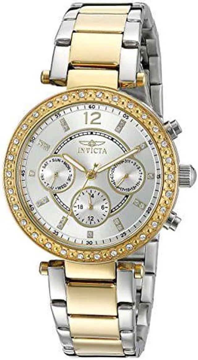 Alt view image 5 of 5 - Invicta 20470Syb Women's Angel Multi-Function Two-Tone Stainless Steel Silver-Tone Dial Watch