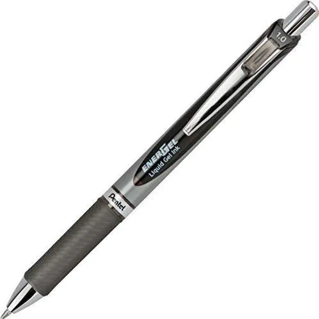 Alt view image 5 of 5 - EnerGel RTX Retractable Gel Pen, Bold 1 mm, Black Ink, Black/Gray Barrel BL80A