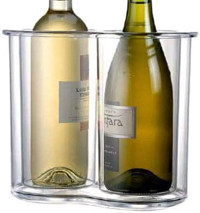 Alt view image 3 of 6 - Prodyne A922 Twin-Chill 2 Bottle Icelesss Wine Cooler - Clear