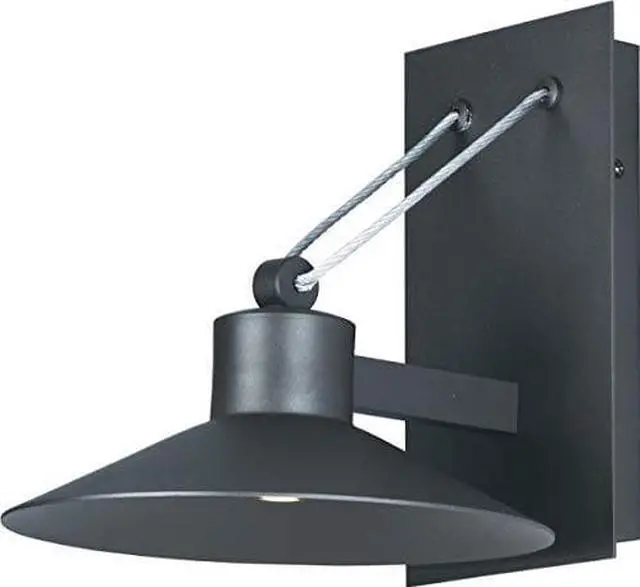 Main image of Maxim 54365FTABZ Civic Metal Shade & Frosted Glass Diffuser Outdoor LED Wall Sconce, 1-Light 11 Watt, 14"H x 14"W x 16"D, Architectural Bronze