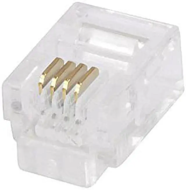 Alt view image 6 of 9 - Monoprice 6P4C RJ11 Plug (50 Pieces/Pack) Clear Plastic Housing For Stranded Wire, Round Phone Cables