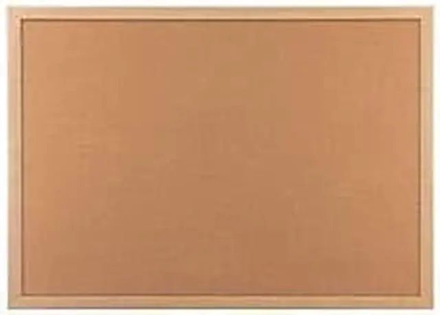 Alt view image 4 of 4 - Cork Bulletin Board 35 x 23 Tan Surface Birch Wood Frame 266U0001
