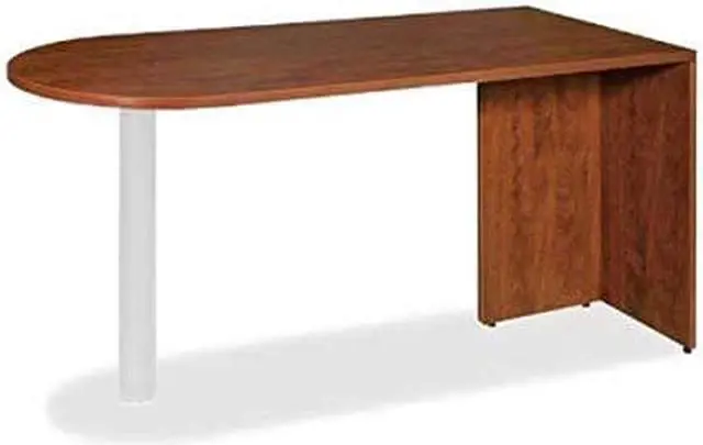 Alt view image 5 of 7 - Lorell 69415 Essentials Peninsula Desk Box 1/2 66" Width x 30" Depth x 29.5" Height - Cherry