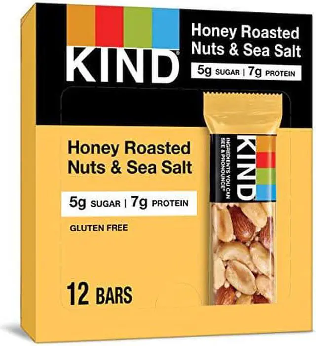 Alt view image 9 of 10 - Kind Nuts and Spices Bar Honey Roasted Nuts/Sea Salt 1.4 oz Bar 12/Box 19990