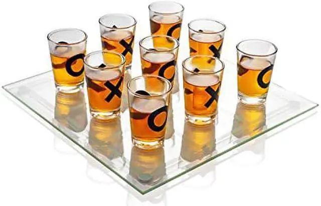 Alt view image 3 of 3 - Maxam SPTTT 9-3/4" x 9-3/4" Shot Glass Tic Tac Toe Game