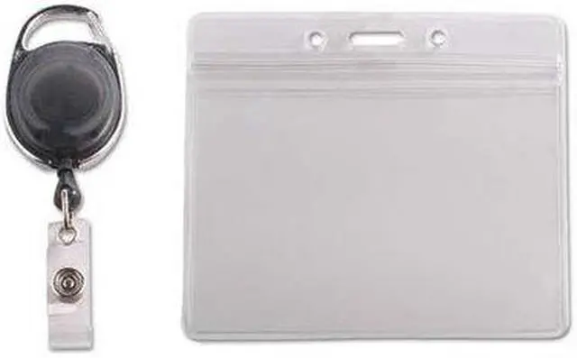 Alt view image 12 of 14 - Advantus Badge Reel Holder Combo Pack - Horizontal - Vinyl - 10 / Pack - Black/Clear  AVT91130
