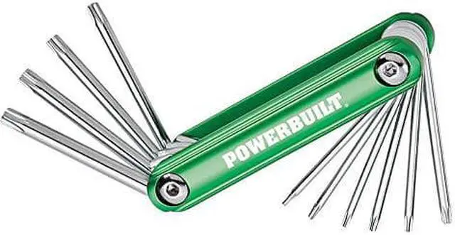Alt view image 5 of 5 - Powerbuilt 10 Pc. Aluminum Folding Star Hex Key, T6 to T30 - 940786