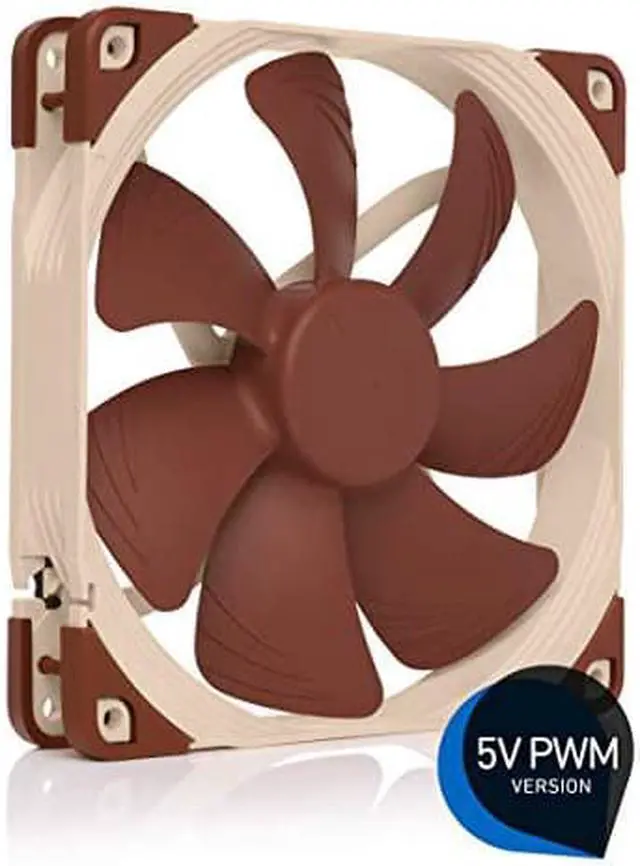 Alt view image 7 of 7 - Noctua NF-A14 5V PWM, Premium Quiet Fan with USB Power Adaptor Cable, 4-Pin, 5V Version (140mm, Brown)