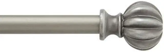 Main image of Kenney 71632 Rachel Standard Decorative Window Curtain Rod, 48 to 86-Inch, Italian Pewter