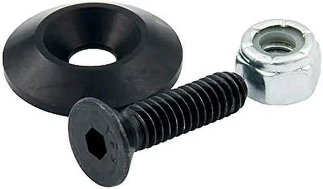 Main image of Allstar Performance ALL18635 Black 1/4" x 1" Countersunk Bolt Kit with 1-1/4" OD Washer, (Set of 10)