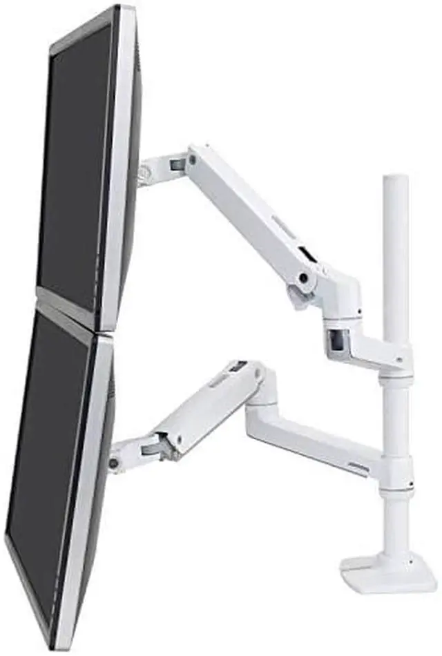 Alt view image 11 of 20 - LX DUAL STACKING ARM, TALL POLE, BRIGHT WHITE, GRAY ACCENTS