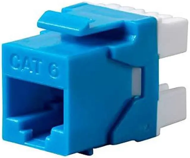 Alt view image 6 of 6 - Monoprice Cat6 RJ-45 180-Degree Punch Down Keystone Dual IDC, Blue