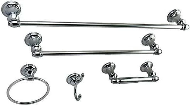 Main image of Kingston Brass BAHK2612478C Provence 4-Piece Bathroom Accessories Set, 24 inch Length, Polished Chrome