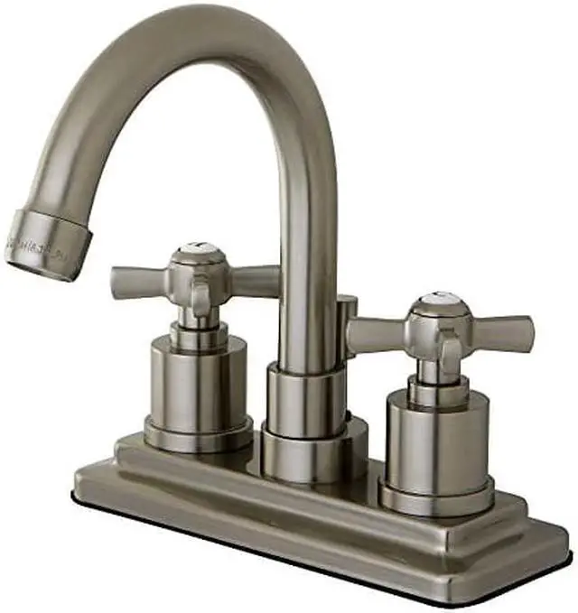 Alt view image 4 of 6 - Kingston Brass KS8668ZX Kingston Brass Millennium 4 in. Centerset Lavatory Faucet, Satin Nickel