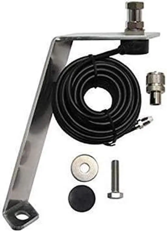 Main image of Front Hood Antenna Mount for Amateur Ham Commercial and CB 2 Way Antennas with Cable