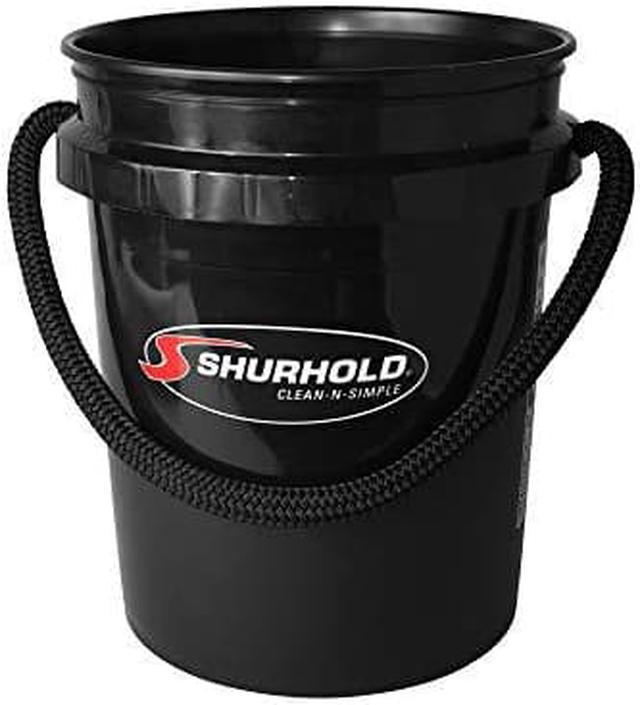 Shurhold 2452 Black 5 Gallon Bucket with Black Rope Handle 