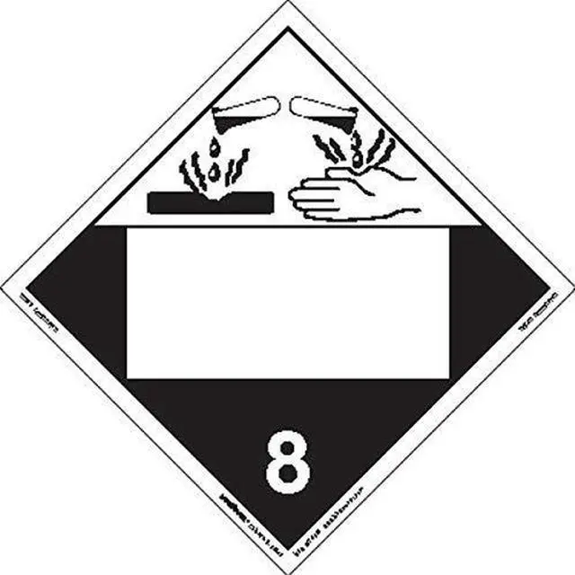 Alt view image 3 of 3 - LABELMASTER ZEZ4B Corrosive Placard,Blank,E-Z,PK25