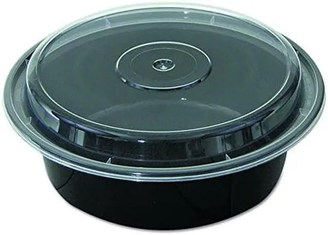 Alt view image 4 of 5 - C-Rnd Plas Cntnr W/Lid 32Oz Microwvb Bla 150