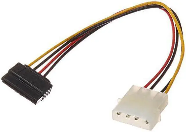 Alt view image 4 of 4 - Monoprice 8-inch SATA 15-pin Female w/Locking Latch to Molex 4-pin Male Power Adapter