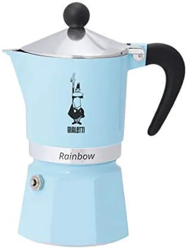Main image of Bialetti 5042 Rainbow Espresso Maker, Light Blue