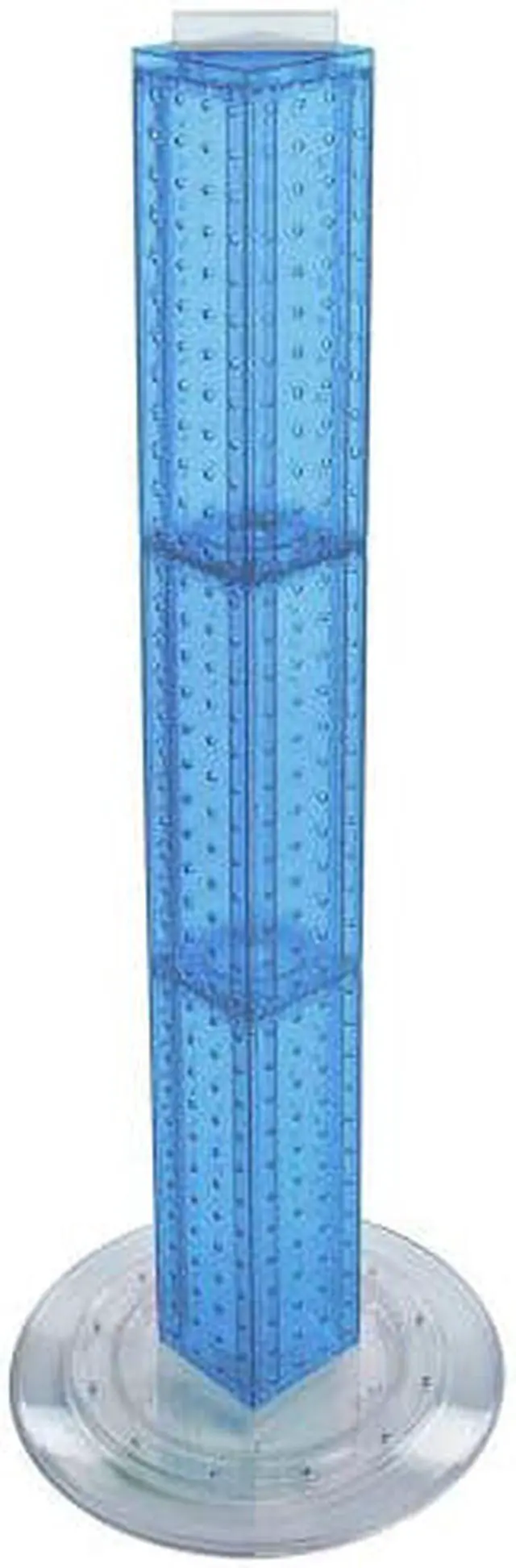 Main image of Azar 700223-BLU Pegboard 4-Sided Revolving Counter Display, Blue Translucent Color