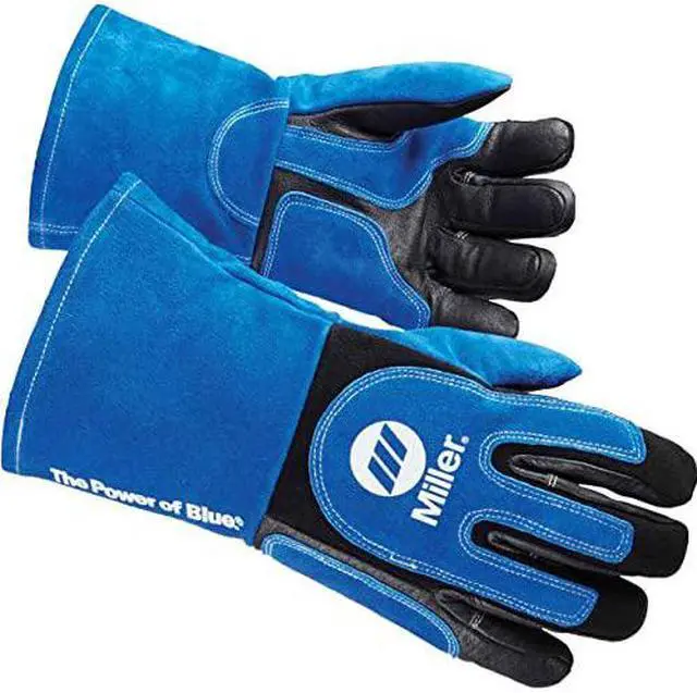 Alt view image 6 of 6 - MILLER ELECTRIC 263340 ArcArmor Welding Gloves,3D,XL,Wing,BlueBlack,PR