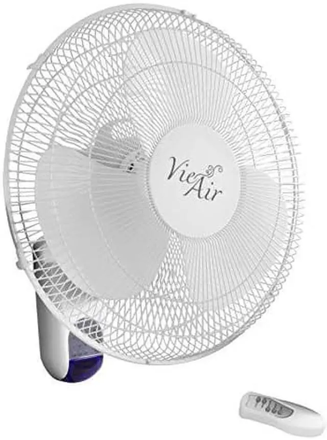 Alt view image 6 of 14 - vie air 16" plastic wall fan with remote control in white