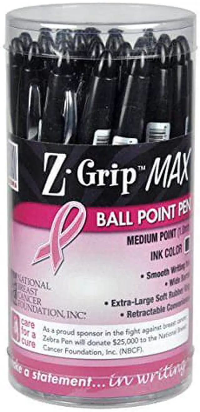 Alt view image 2 of 2 - Zebra Z-Grip MAX Breast Cancer Awareness Ballpoint Pen 24/Pack 32577