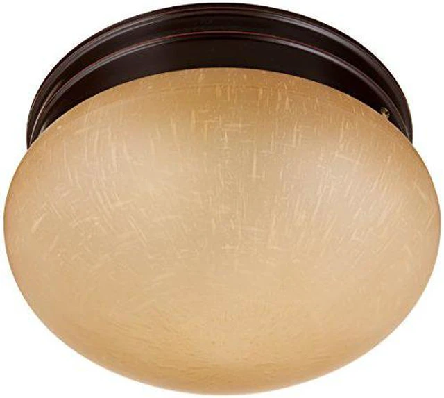 Main image of Nuvo Lighting 60/2644 Two Light Medium Mushroom Flush Mount Ceiling Fixture with Champagne Linen Glass Shade
