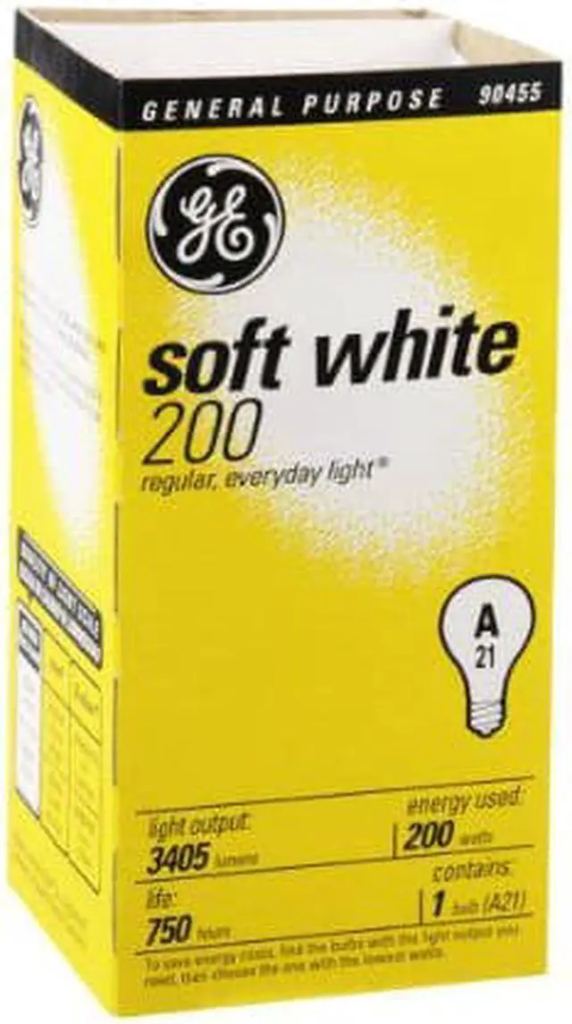 Alt view image 4 of 6 - GE 11585 - 200A/W/1 A21 Light Bulb