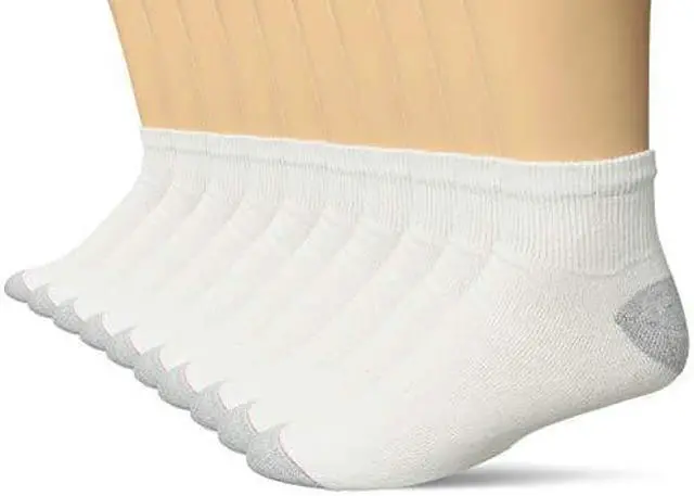 Main image of Hanes Ultimate Mens 10-Pack Ankle Socks, White, 10-13 (Shoe Size 6-12)