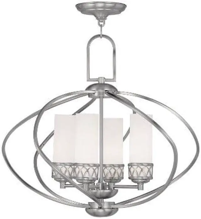 Main image of Livex Lighting 4724-91 Westfield 4-Light Chandelier, Brushed Nickel