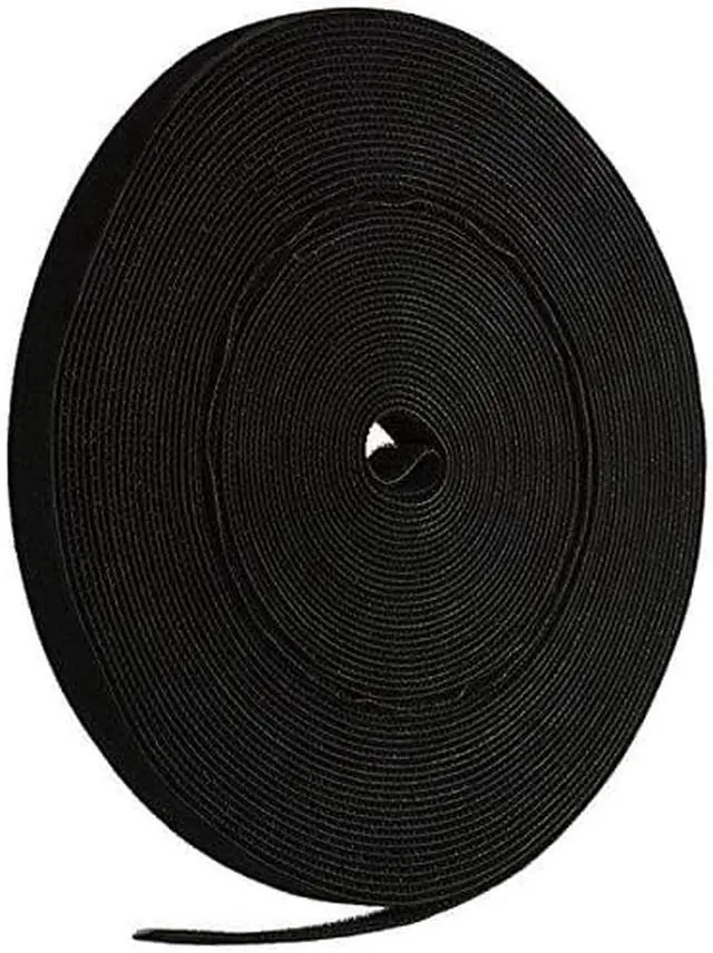 Alt view image 3 of 3 - iMBAPrice Cable Fastening Tape - 0.75 inch Single Wrap Hook & Loop (75 feet) 25 Yards/Roll - Black