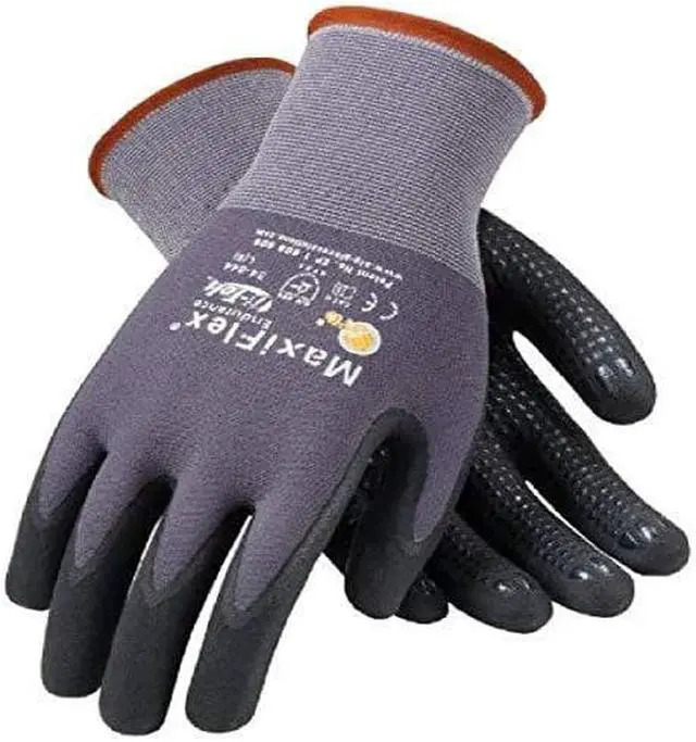 Alt view image 6 of 6 - Endurance Seamless Knit Nylon Gloves Large Size 9 Gray/Black 12 Pairs 34844L