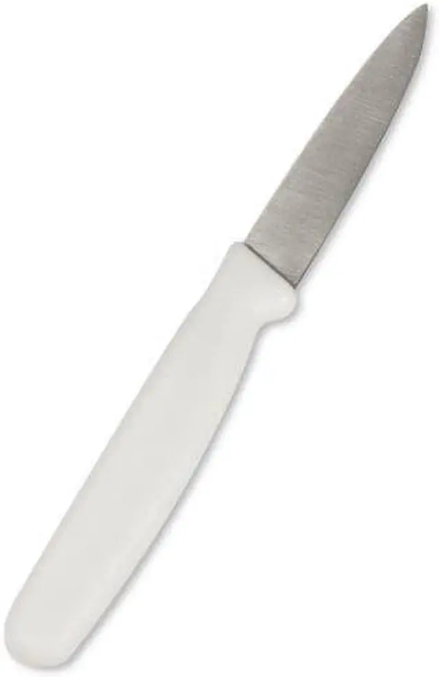 Main image of Crestware 3.5-Inch Paring Knife, Plain High Carbon German Steel with White Handle