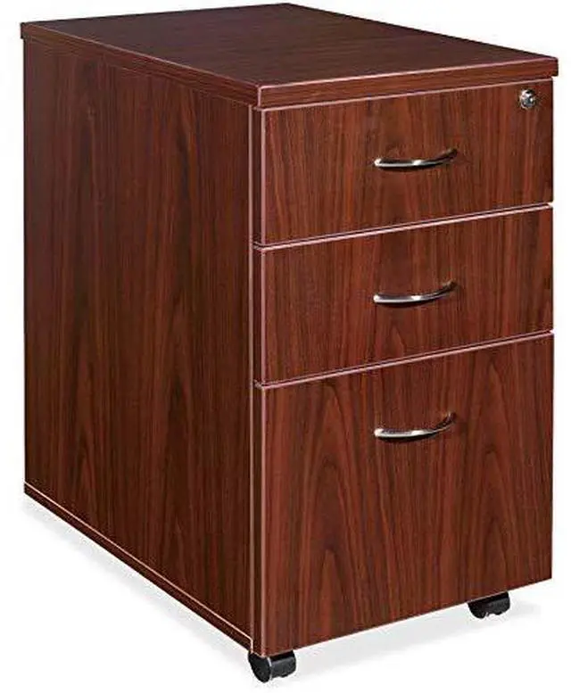 Alt view image 15 of 17 - Lorell Mobile Pedestal Box/Box/File 16"x22"x28-1/4" Mahogany 69395