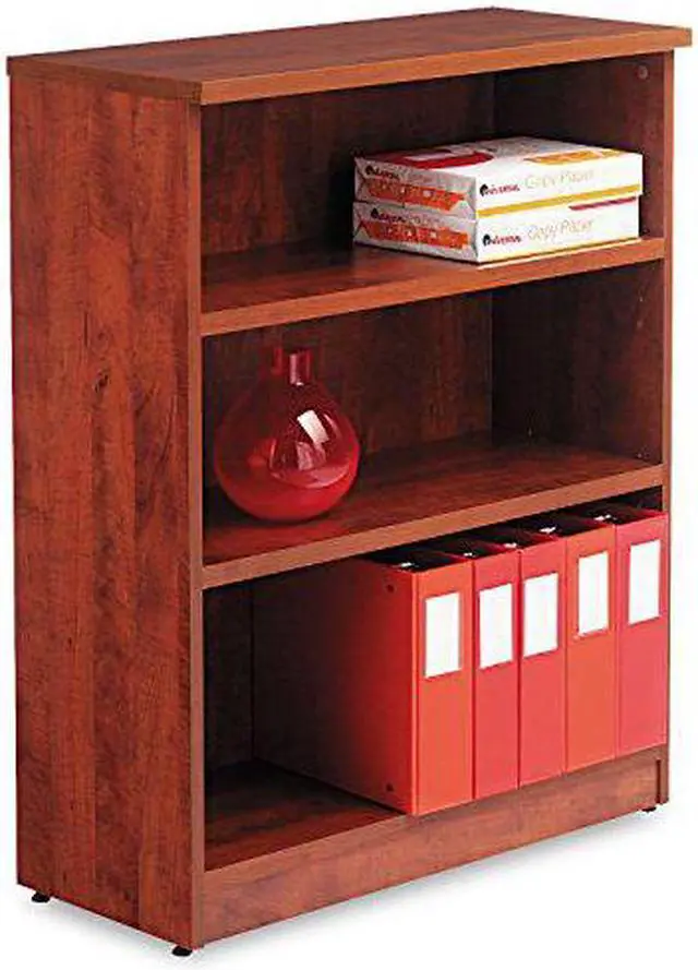 Alt view image 15 of 15 - Alera Valencia Series Bookcase, Three-Shelf, 31 3/4w x 14d x 39 3/8h, Med Cherry