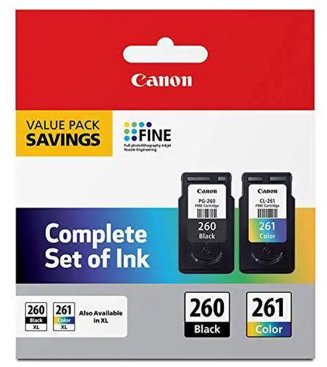 Alt view image 14 of 18 - Canon PG-260 Black & CL-261 Color Ink Cartridge Value Pack for PIXMA TS5320