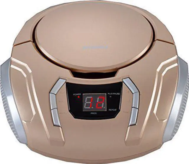 Main image of Sylvania Portable CD Boombox with AM/FM Radio (Champagne)