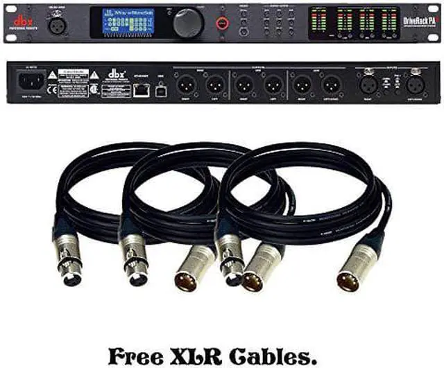 Alt view image 5 of 5 - DBX DriveRack PA 2 x 6 PA Management Processor with Display & US. W/ 3 XLR Cables.