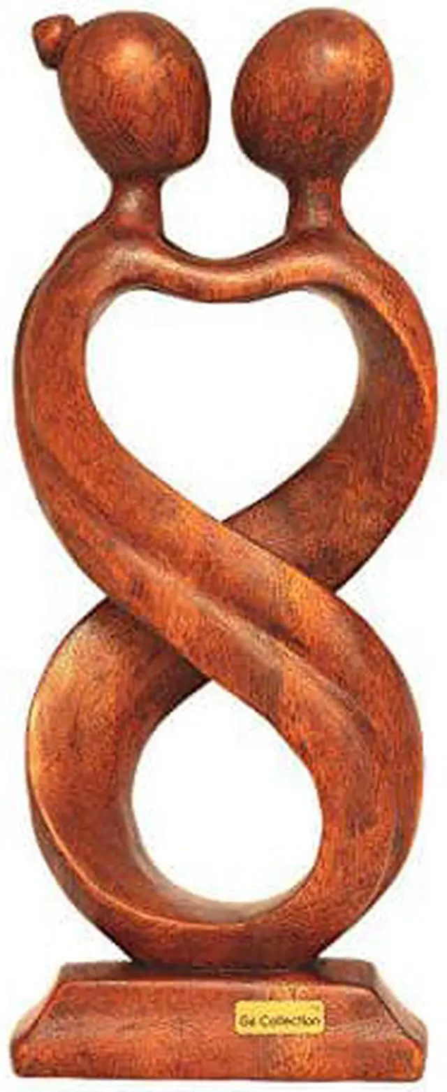 Alt view image 5 of 5 - G6 COLLECTION 12" Wooden Handmade Abstract Sculpture Statue Handcrafted "Infinite Love" Gift Art Home Decor Figurine Accent Decoration Artwork Hand Carved