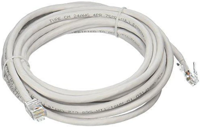 Alt view image 7 of 7 - C2G 04244 Cat6 Cable - Non-Booted Unshielded Ethernet Network Patch Cable, White (15 Feet, 4.57 Meters)