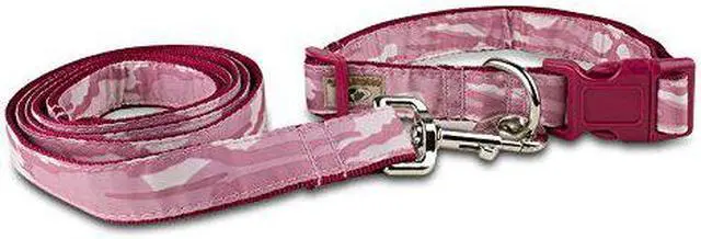 Alt view image 2 of 2 - Mossy Oak Pet Dog 6' Coupler Leash Collar & Lead Set Pink X-Large