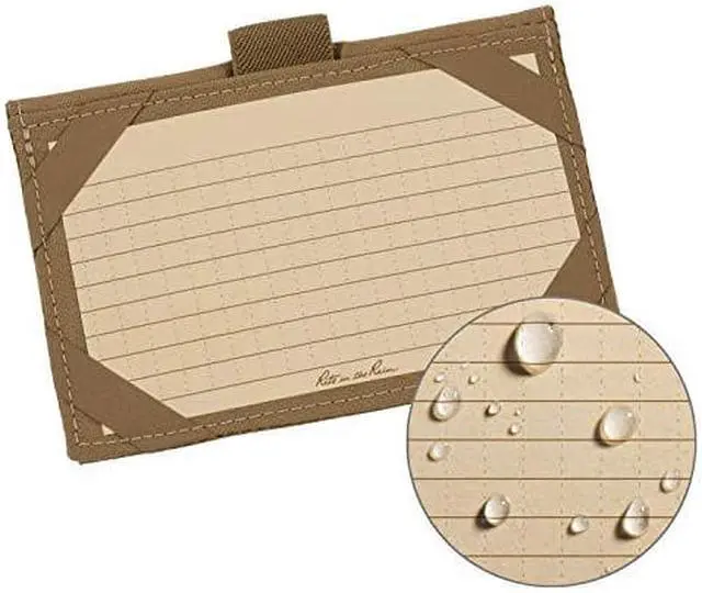 Main image of Rite in the Rain Weatherproof Index Card Wallet: Tan CORDURA Fabric Cover, 25 Tan 3" x 5" Index Cards (No. C991T)